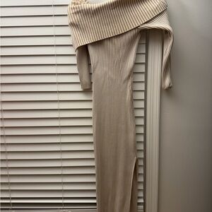 Anthropologie Beige and Cream Striped Knit